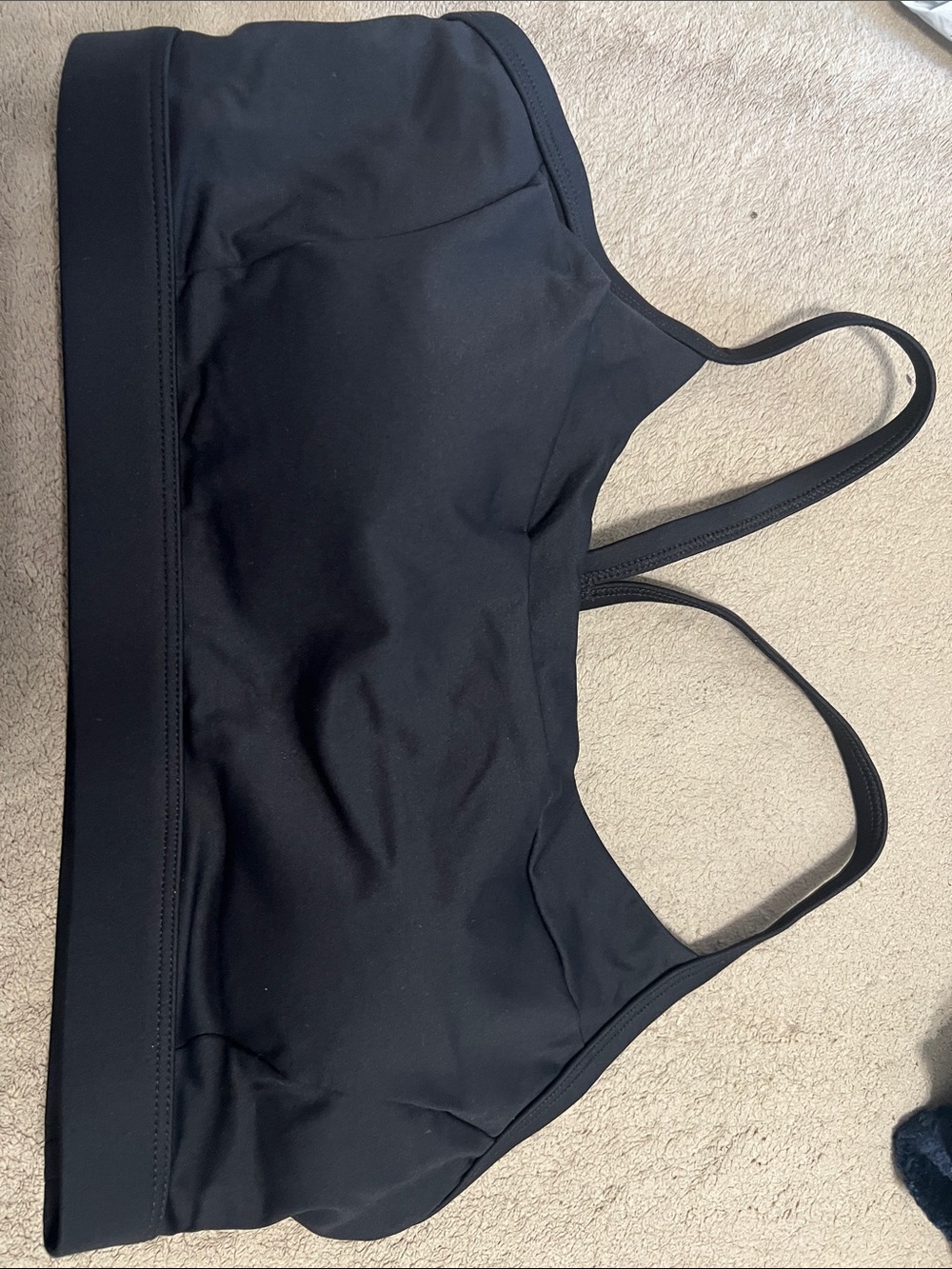 Sleek Black Women's Swim Bikini Top with Slim Straps